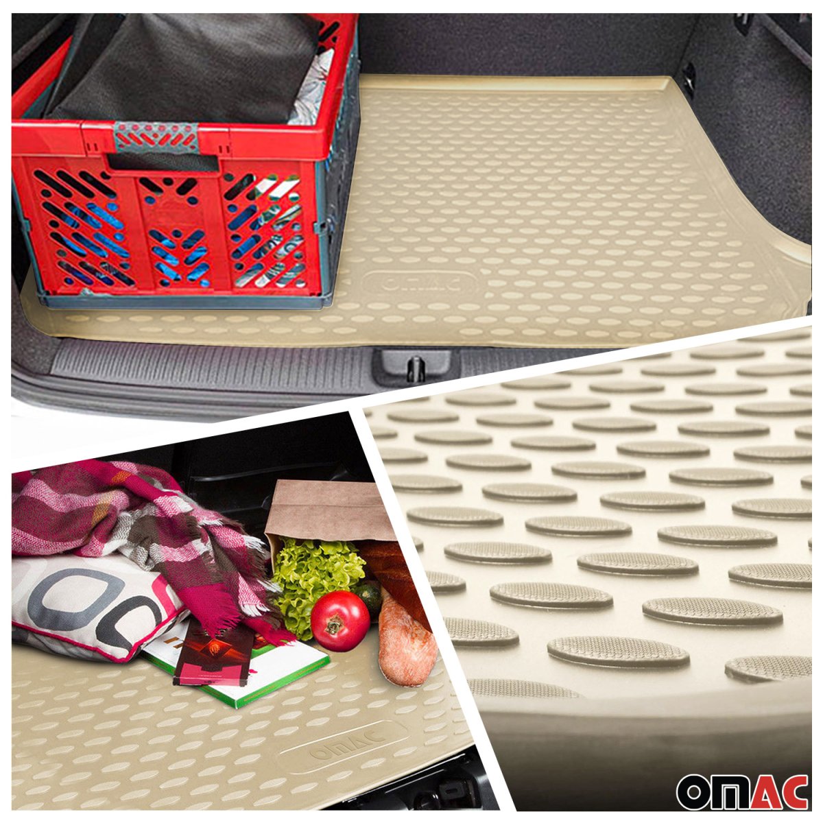 Volvo S60 3D Floor-Trunk Mats - Omac - Beige - '01-'09